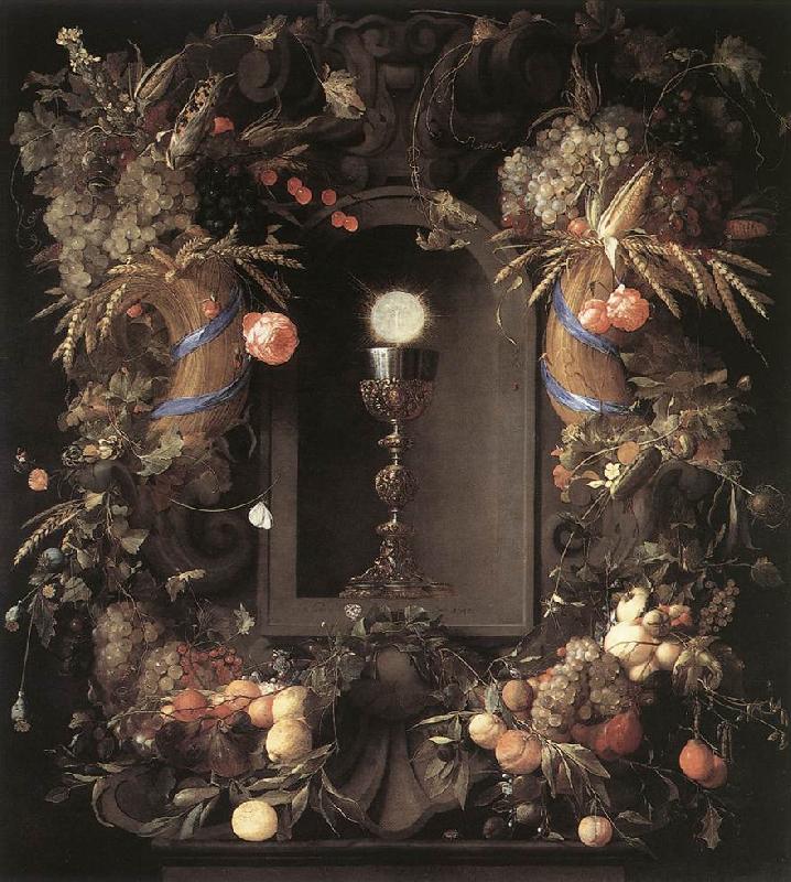 HEEM, Jan Davidsz. de Eucharist in Fruit Wreath sg Germany oil painting art